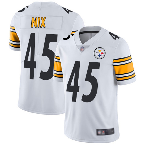 Men Pittsburgh Steelers Football 45 Limited White Roosevelt Nix Road Vapor Untouchable Nike NFL Jersey